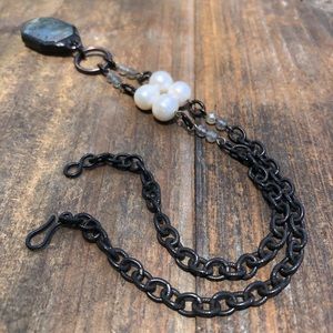 Labradorite and Pearl Gemstone Necklace